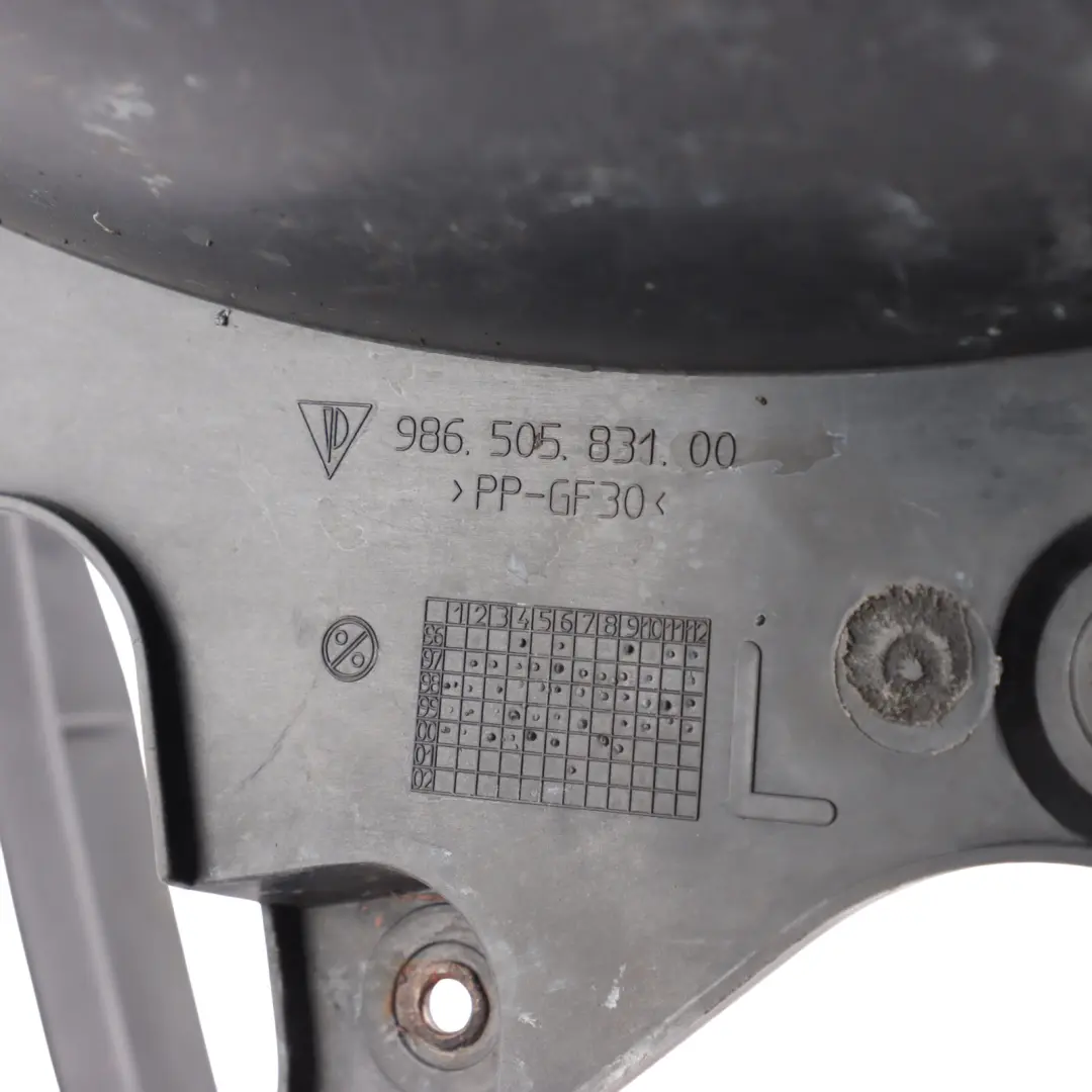 Arch Liner Splash Guard Left N/S to Porsche Boxster 986 Rear Wheel with Part number 986505831 Porsche Boxster 986 Rear Wheel Arch Liner Splash Guard Left N/S - SKU 98650583100 - Part number 986505831