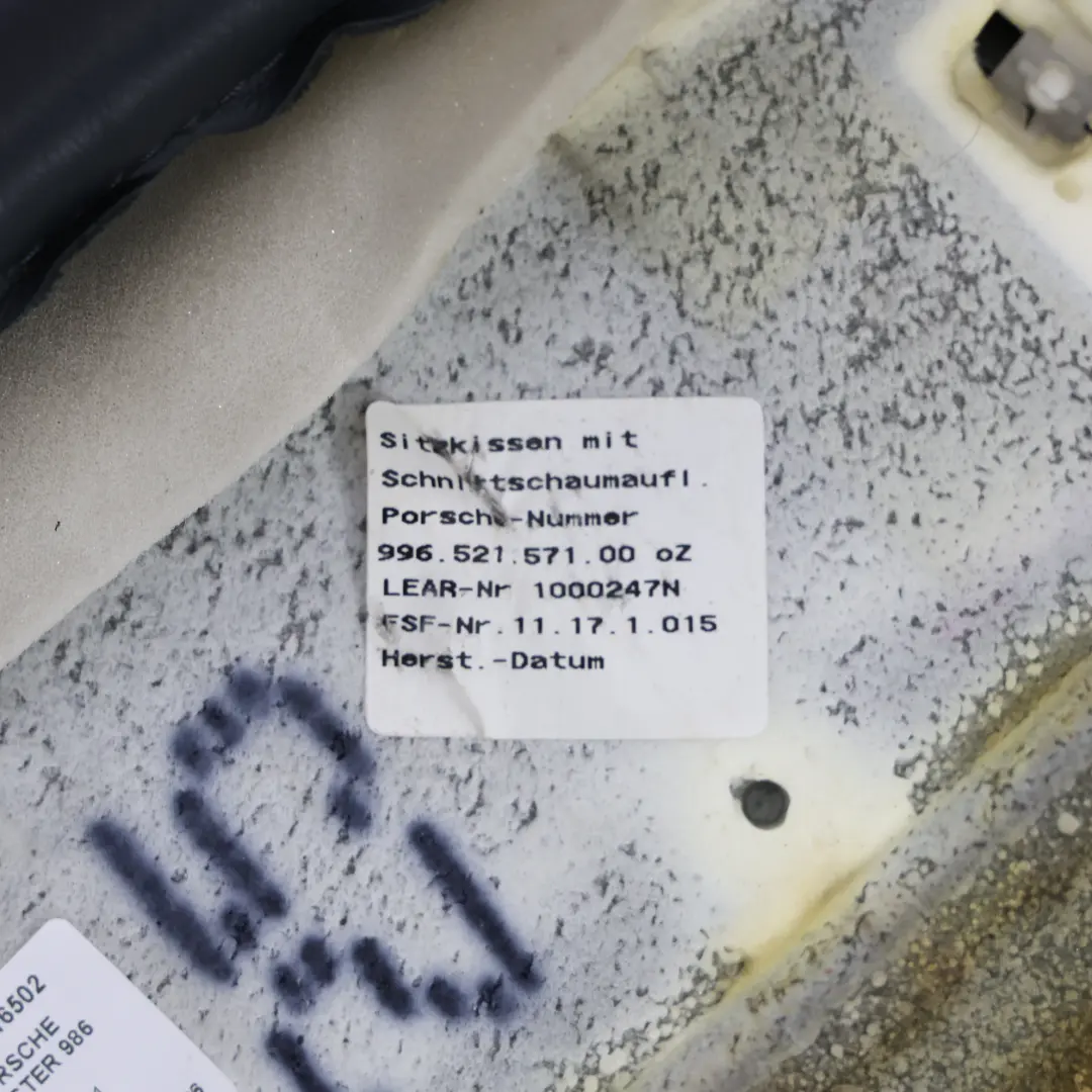 Vorder Sitz Bezug Leder Schwarz Links Rechts für Porsche Boxster 986 mit Teilenummer 99652116502 Porsche Boxster 986 Vorder Sitz Bezug Leder Schwarz Links Rechts - SKU 99652116502 - Teilenummer 99652116502