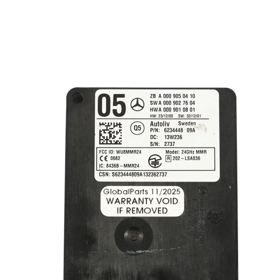 Mercedes W176 W205 C207 W212 Front Radar Abstands Sensor Einheit - SKU A0009050410 - Teilenummer A0009050410