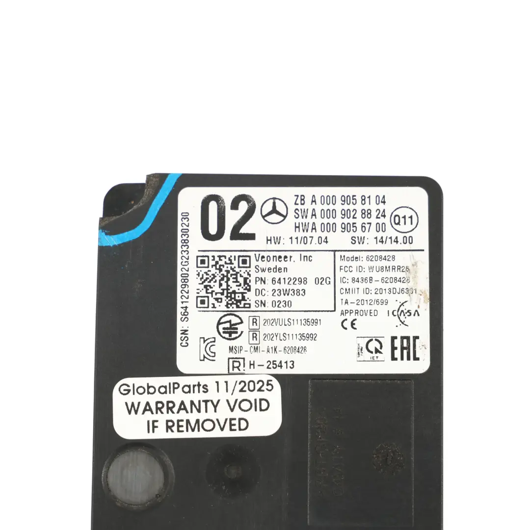Mercedes W176 W205 W246 Sensore Paraurti Anteriore Unità Radar - SKU A0009058104-1 - Numero di parte A0009058104