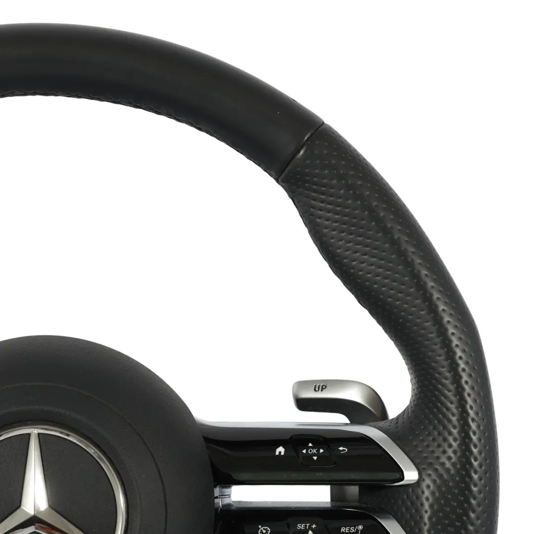 Kierownica Czarna Skóra + Poduszka Airbag do Mercedes W177 A35 AMG o numerze A0994601907 Mercedes W177 A35 AMG Kierownica Czarna Skóra + Poduszka Airbag - SKU A0994601907-SET - Numer Części A0994601907