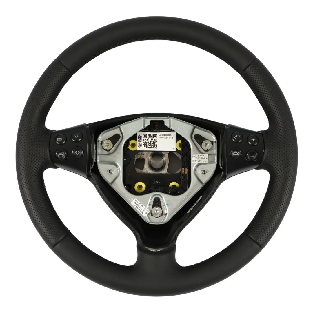 NEU Schwarz Leder Lenkrad Lederlenkrad mit schwarzen Fäden für Mercedes W169 mit Teilenummer A1694600503 Mercedes W169 NEU Schwarz Leder Lenkrad Lederlenkrad mit schwarzen Fäden - SKU A1694600503-1 - Teilenummer A1694600503