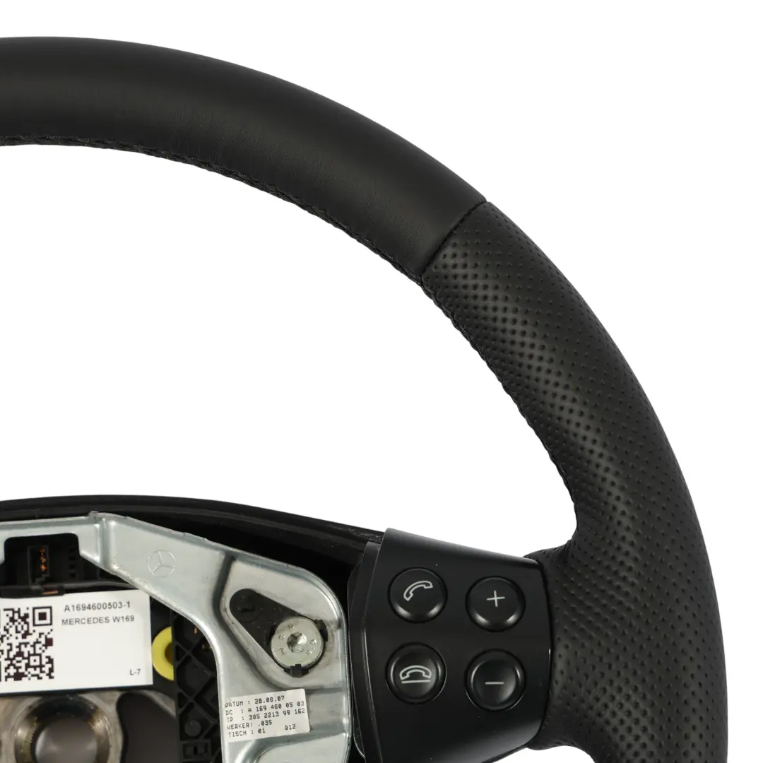NUOVO Volante in pelle nera con filettature nere per Mercedes W169 con numero di parte A1694600503 Mercedes W169 NUOVO Volante in pelle nera con filettature nere - SKU A1694600503-1 - Numero di parte A1694600503