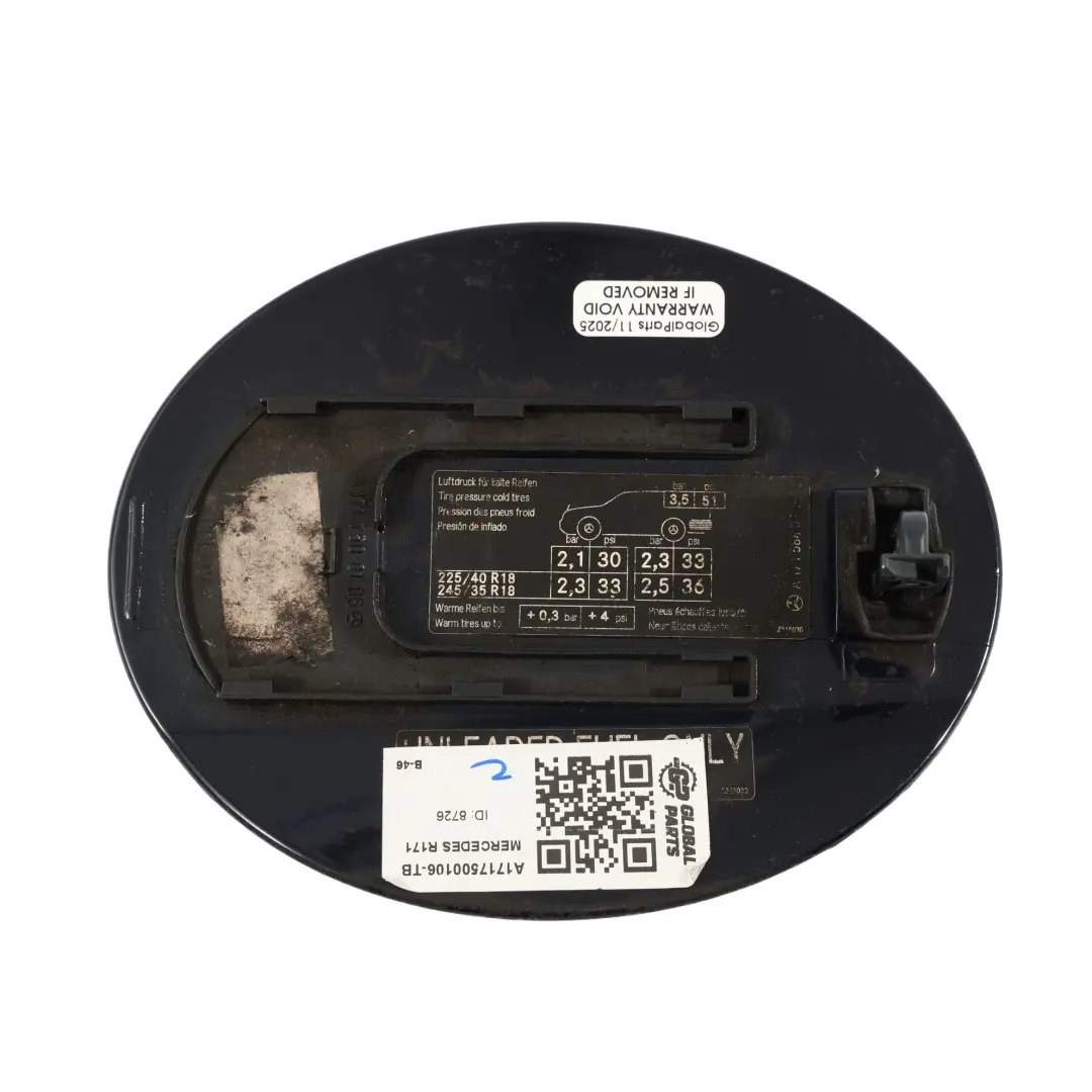 Mercedes SLK R171 Fuel Filler Flap Tank Cap Cover Tanzanite Blue - 359 - SKU A1717500106-TB - Part number A1717500106