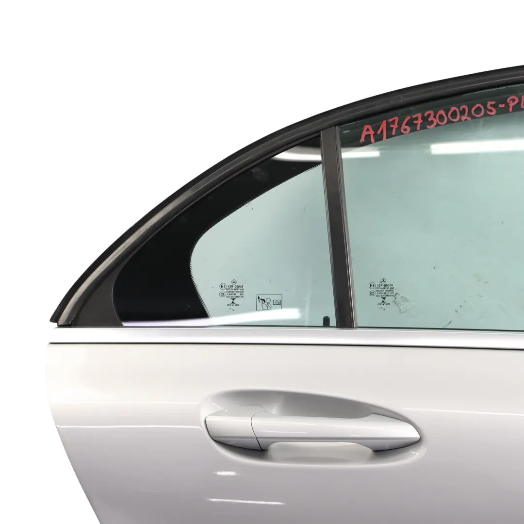 Door Rear Right O/S A-Class Polar Silver Metallic - 761 to Mercedes W176 with Part number A1767300205 Mercedes W176 Door Rear Right O/S A-Class Polar Silver Metallic - 761 - SKU A1767300205-PLS1 - Part number A1767300205