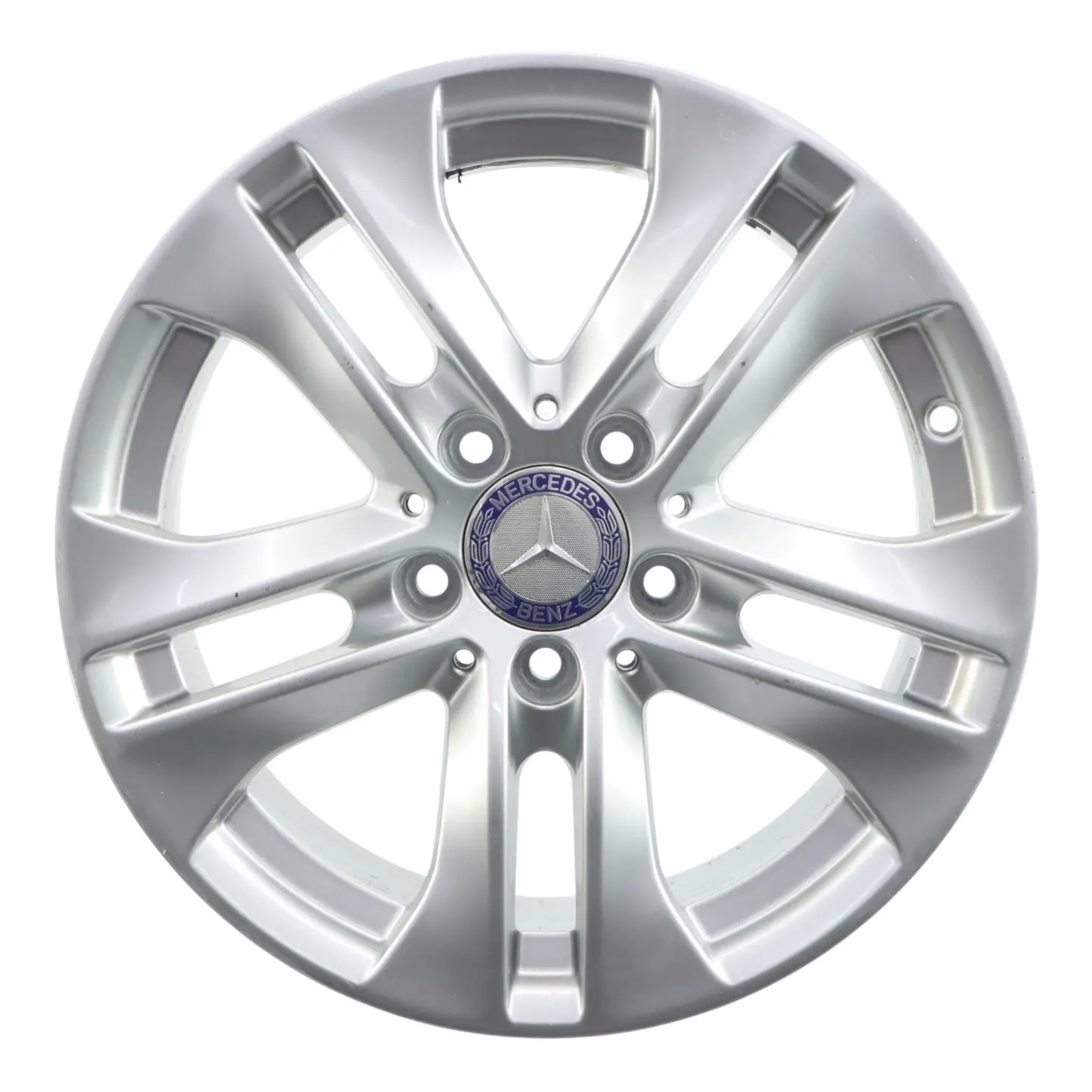 Mercedes W204 Silberne Alufelge 16" ET:43 7J 5 Doppel Speiche A2044017202