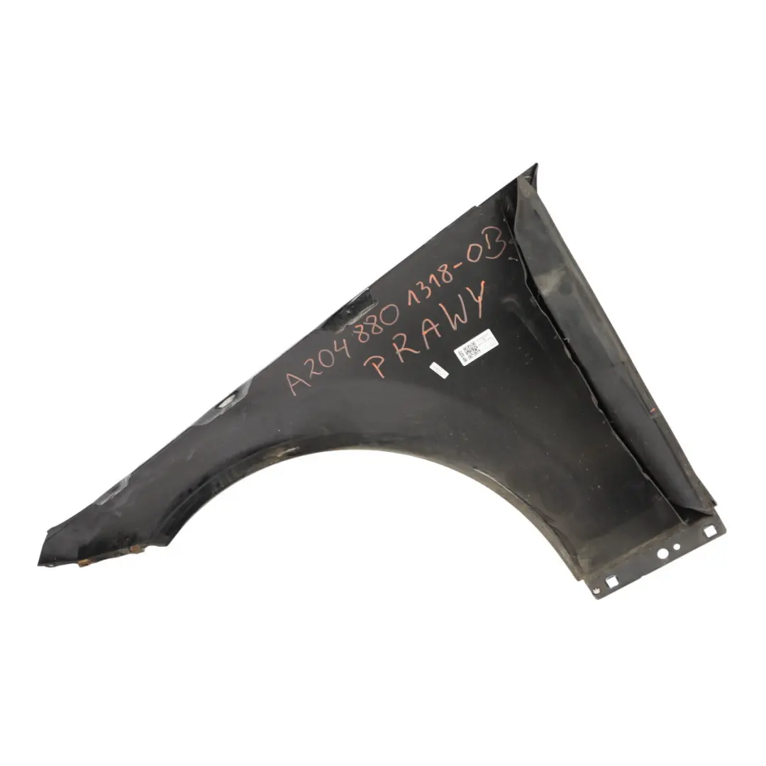 Side Panel Wing Front Right O/S Fender Obsidian Black - 197 to Mercedes W204 with Part number A2048801418 Mercedes W204 Side Panel Wing Front Right O/S Fender Obsidian Black - 197 - SKU A2048801418-OB - Part number A2048801418