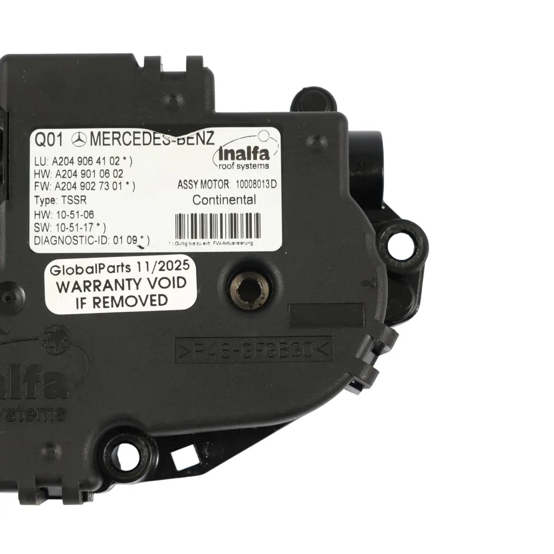 Panoramic Sunroof Sliding Motor Regulator Unit A2049005310 to Mercedes W204 with Part number A2049064102 Mercedes W204 Panoramic Sunroof Sliding Motor Regulator Unit A2049005310 - SKU A2049064102 - Part number A2049064102