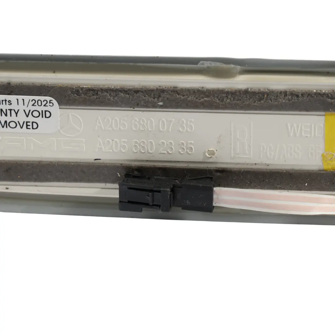 Door Entry Sill Kick Plate Front Right O/S to Mercedes W205 W213 AMG with Part number A2056802335 Mercedes W205 W213 AMG Door Entry Sill Kick Plate Front Right O/S - SKU A2056802335 - Part number A2056802335