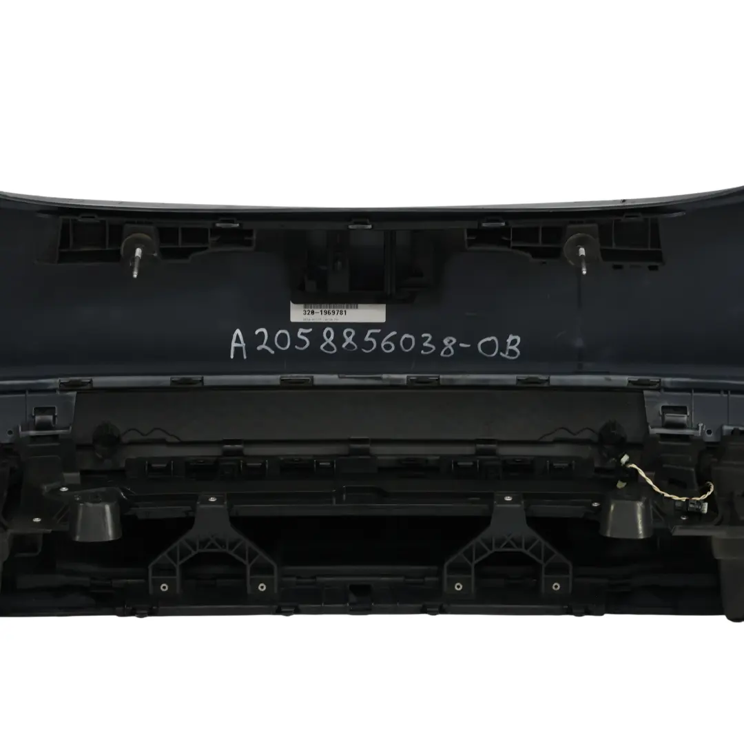 Bumper Rear Trim Panel AMG Obsidian Black Metallic - 197 to Mercedes W205 with Part number A2058856038 Mercedes W205 Bumper Rear Trim Panel AMG Obsidian Black Metallic - 197 - SKU A2058856038-OB - Part number A2058856038