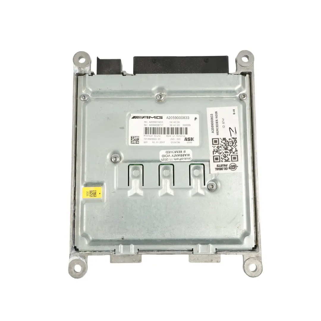 Amplifier Premium Audio System Burmester to Mercedes W205 AMG with Part number A2059000833 Mercedes W205 AMG Amplifier Premium Audio System Burmester - SKU A2059000833 - Part number A2059000833