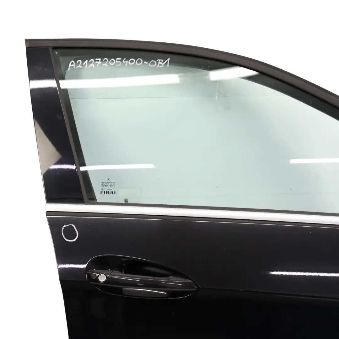Mercedes W212 Door Front Right O/S Cover Panel Obsidian Black Metallic - 197 - SKU A2127205400-OB1 - Part number A2127205400