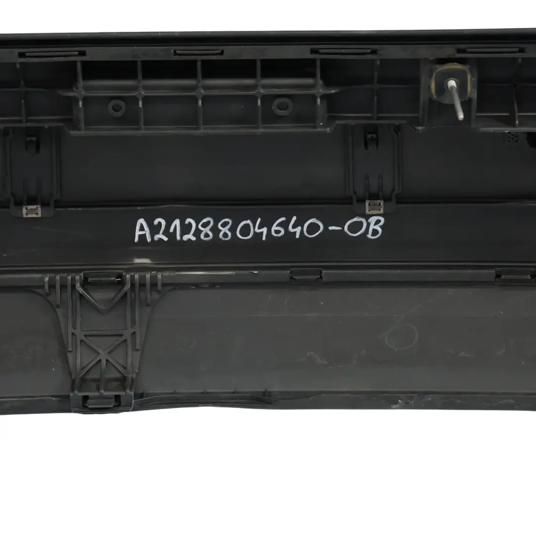 Bumper Elegance Trim Panel Cover Obsidian Black - 197 to Mercedes W212 Rear with Part number A2128804640 Mercedes W212 Rear Bumper Elegance Trim Panel Cover Obsidian Black - 197 - SKU A2128804640-OB - Part number A2128804640