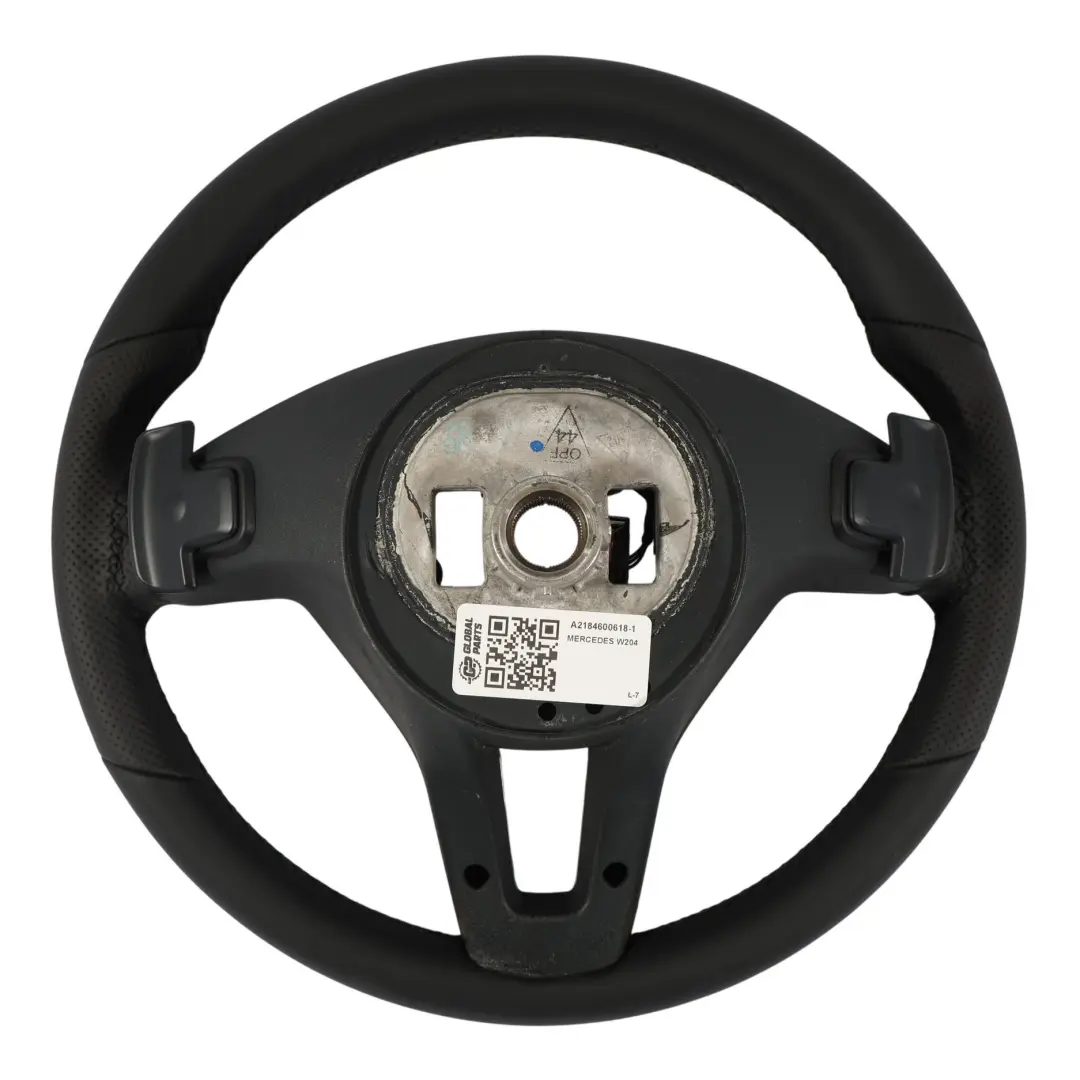  Steering Wheel Mercedes W204 W212 NEW Black Leather Black Threads Paddle Shift - SKU A2184600618-1 - Part number A2184600618
