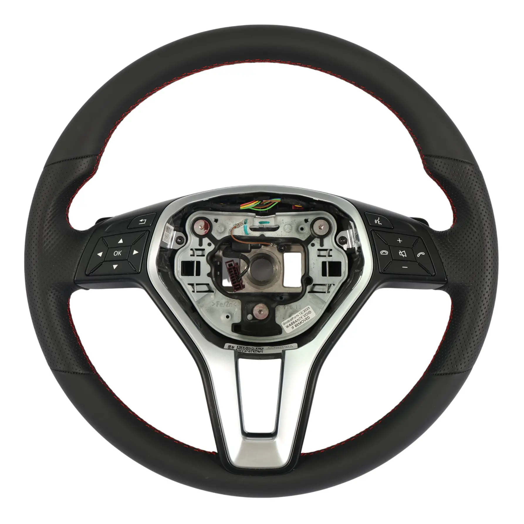 Volant Mercedes W176 W246 NEUF cuir noir fils rouges palettes de changement