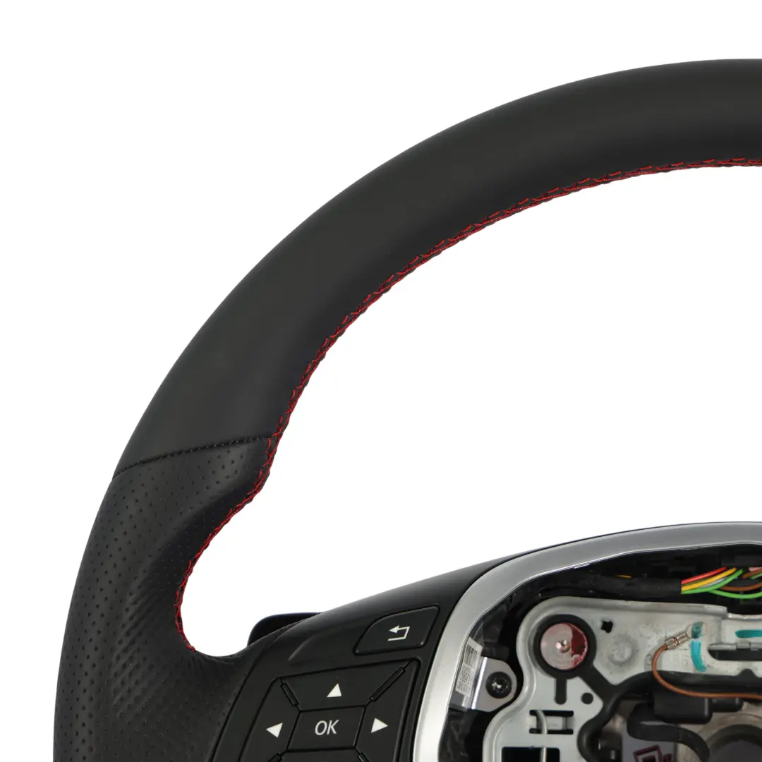  Lenkrad Mercedes W176 W246 NEU Schwarzes Leder Rote Fäden Schaltwippen - SKU A2184609103-1 - Teilenummer A2184609103
