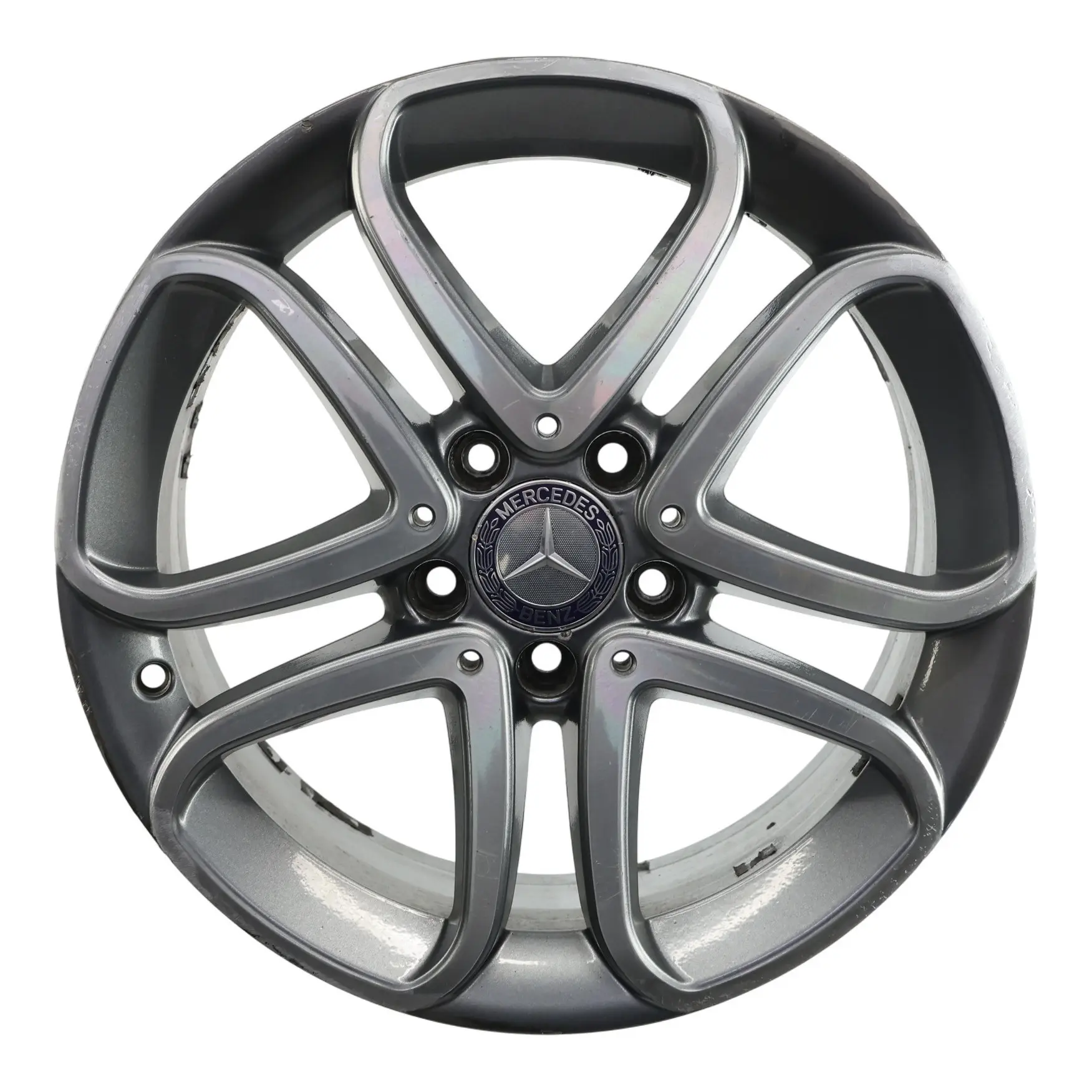 Mercedes W176 Wheel Alloy Rim 17" 5 Double Spoke ET:52.5 7.5J A2464010302