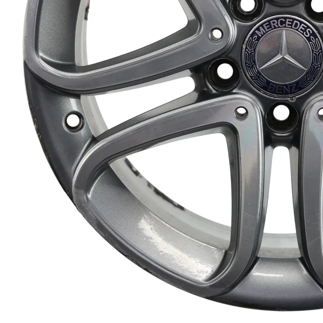 Mercedes W176 Wheel Alloy Rim 17" 5 Double Spoke ET:52.5 7.5J - SKU A2464010302-2 - Part number A2464010302