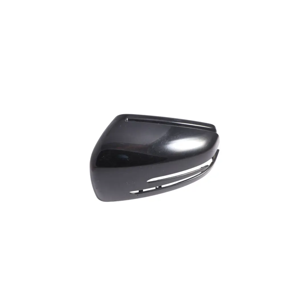 Wing Mirror Cover Cap Left N/S Housing Kosmos Black Metallic - 191 to Mercedes W176 with Part number A2468110100 Mercedes W176 Wing Mirror Cover Cap Left N/S Housing Kosmos Black Metallic - 191 - SKU A2468110100-KB - Part number A2468110100