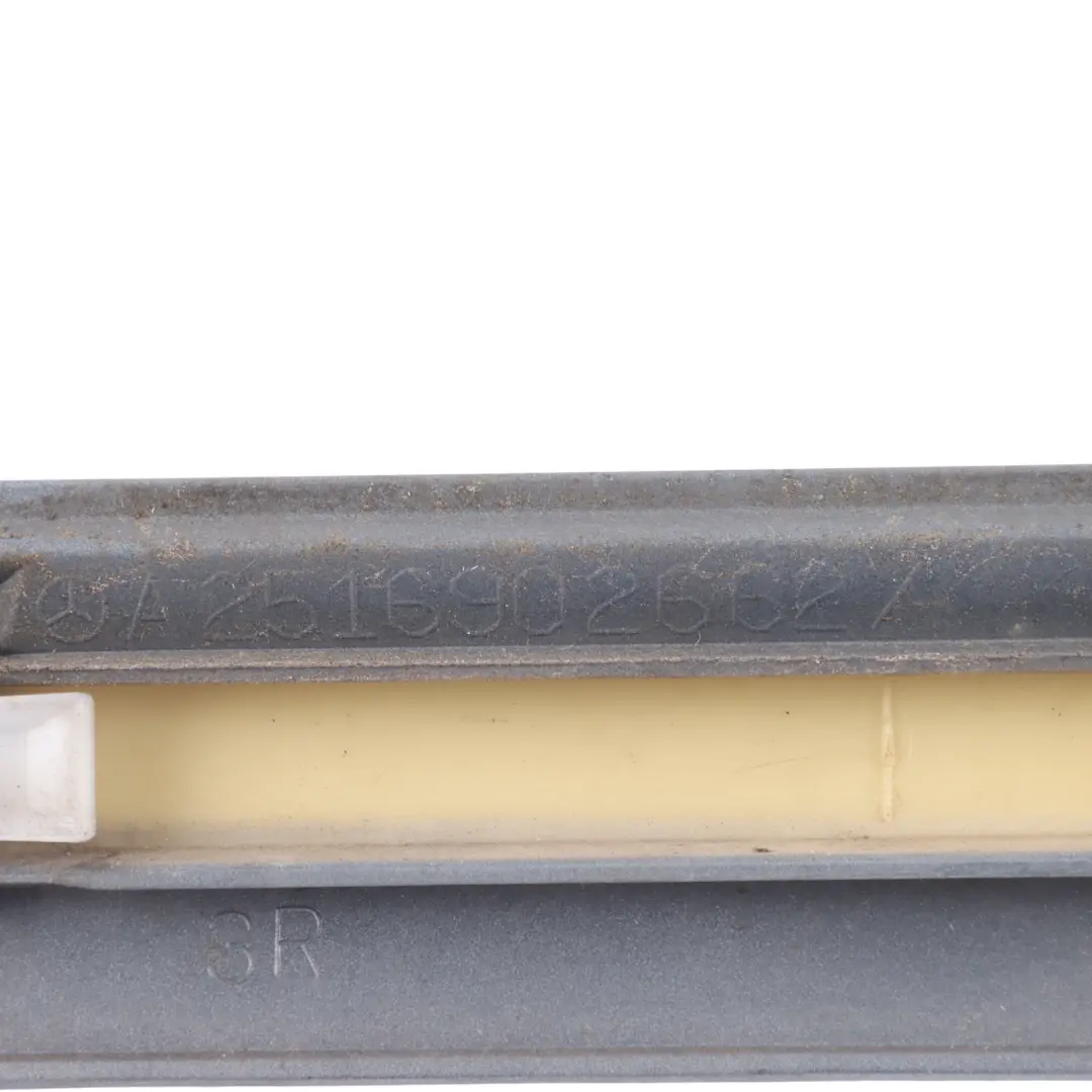 Door Trim Moulding Right O/S Palladium Silver Metallic 792 to Mercedes W251 Rear with Part number A2516902662 Mercedes W251 Rear Door Trim Moulding Right O/S Palladium Silver Metallic 792 - SKU A2516902662-PAL - Part number A2516902662