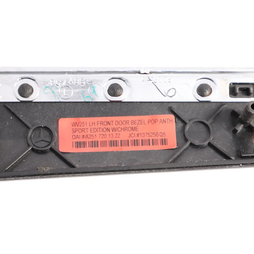 Mercedes V251 Front Door Card Trim Strip Panel Left N/S - SKU A2517201322-1 - Part number A2517201322