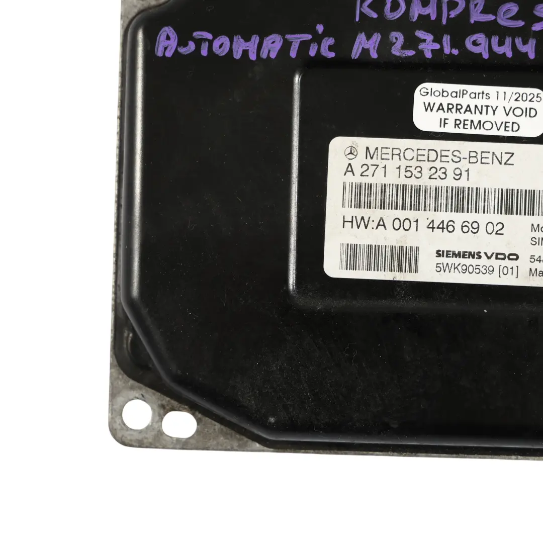 M271.944 163HP Sterownik Silnika ECU Automat do Mercedes R171 o numerze A2710106644 Mercedes R171 M271.944 163HP Sterownik Silnika ECU Automat - SKU A2710106644-1 - Numer Części A2710106644
