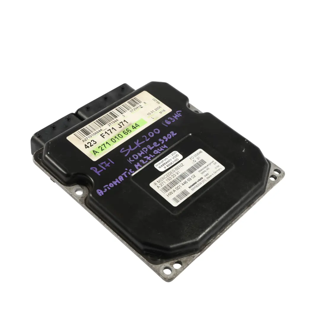 SLK200 M271.944 163HP Controllo Motore ECU Automatico per Mercedes R171 con numero di parte A2710106644 Mercedes R171 SLK200 M271.944 163HP Controllo Motore ECU Automatico - SKU A2710106644-1 - Numero di parte A2710106644