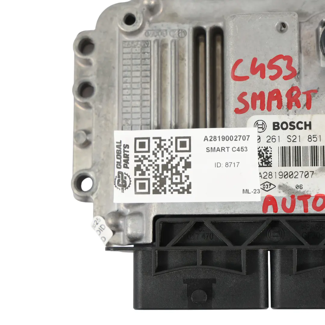 C453 M281.920 71HP Engine Control Unit ECU 237105748R Automatic to Smart ForTwo with Part number A2819002707 Smart ForTwo C453 M281.920 71HP Engine Control Unit ECU 237105748R Automatic - SKU A2819002707 - Part number A2819002707