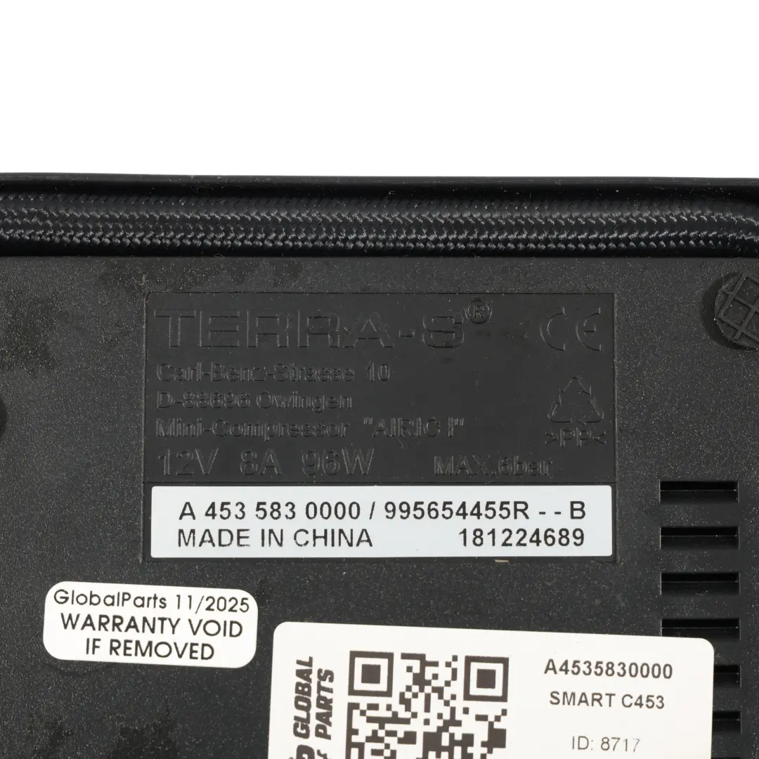 C453 Renault Twingo III Reifen Reparatur Kompressor für Smart Fortwo mit Teilenummer A4535830000 Smart Fortwo C453 Renault Twingo III Reifen Reparatur Kompressor - SKU A4535830000 - Teilenummer A4535830000