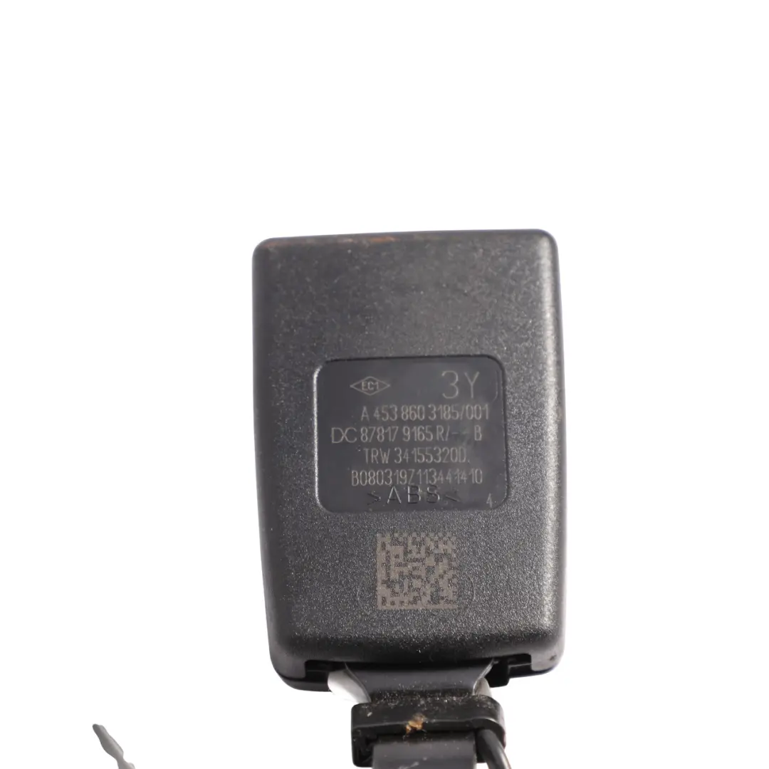 C453 Front Seat Seatbelt Buckle Latch Catch Left N/S to Smart Fortwo with Part number A4538603185 Smart Fortwo C453 Front Seat Seatbelt Buckle Latch Catch Left N/S - SKU A4538603185 - Part number A4538603185