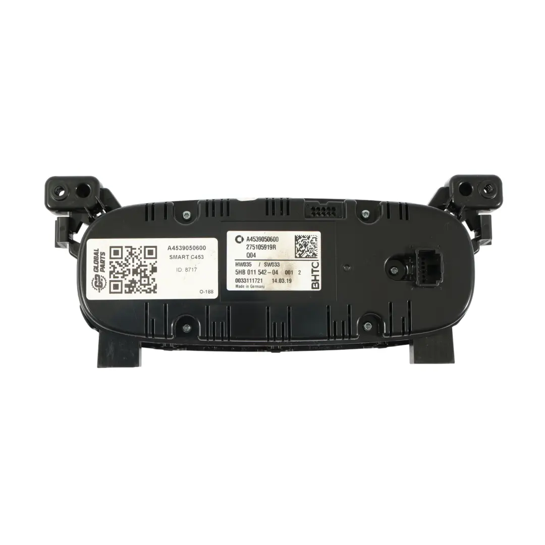 C453 Panneau De Commande De Chauffage De Climatisation pour Smart Fortwo à propos du numéro de pièce A4539050600 Smart Fortwo C453 Panneau De Commande De Chauffage De Climatisation - SKU A4539050600 - Numéro de pièce A4539050600