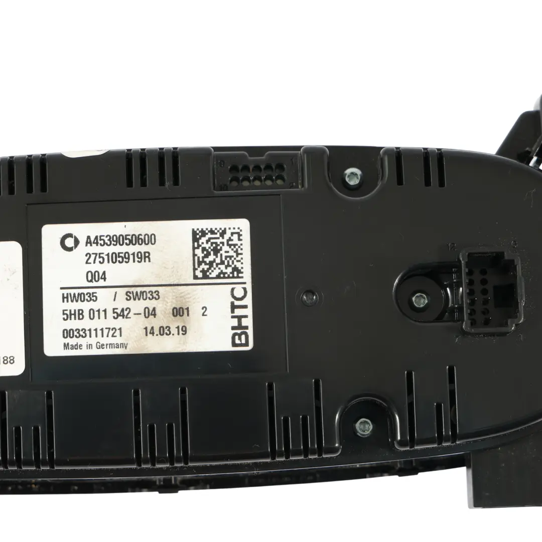 C453 Panel De Control Aire Acondicionado Calefacción para Smart Fortwo con número de pieza A4539050600 Smart Fortwo C453 Panel De Control Aire Acondicionado Calefacción - SKU A4539050600 - Número de pieza A4539050600