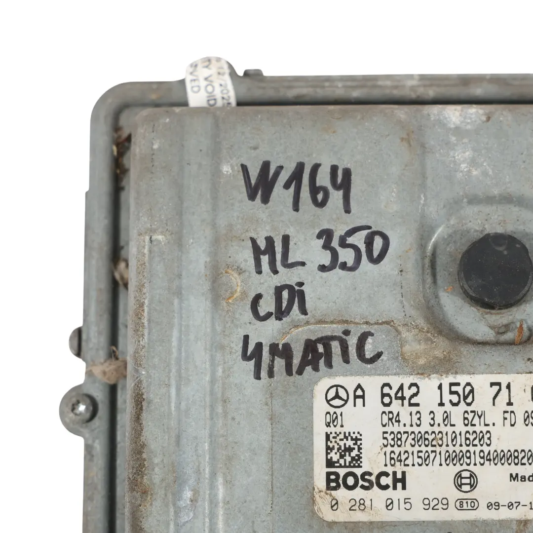 Mercedes W164 ML350 OM642 4-Matic 224CH Calculateur Moteur Automatiq - SKU A6421507100 - Numéro de pièce A6421507100