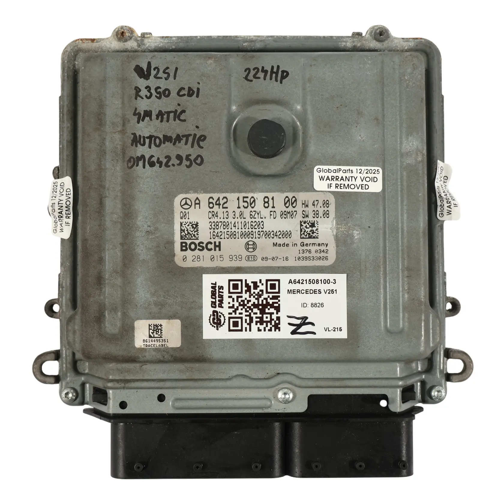 Mercedes V251 642.950 4-Matic 224HP Engine Control ECU A6421508100 Automatic