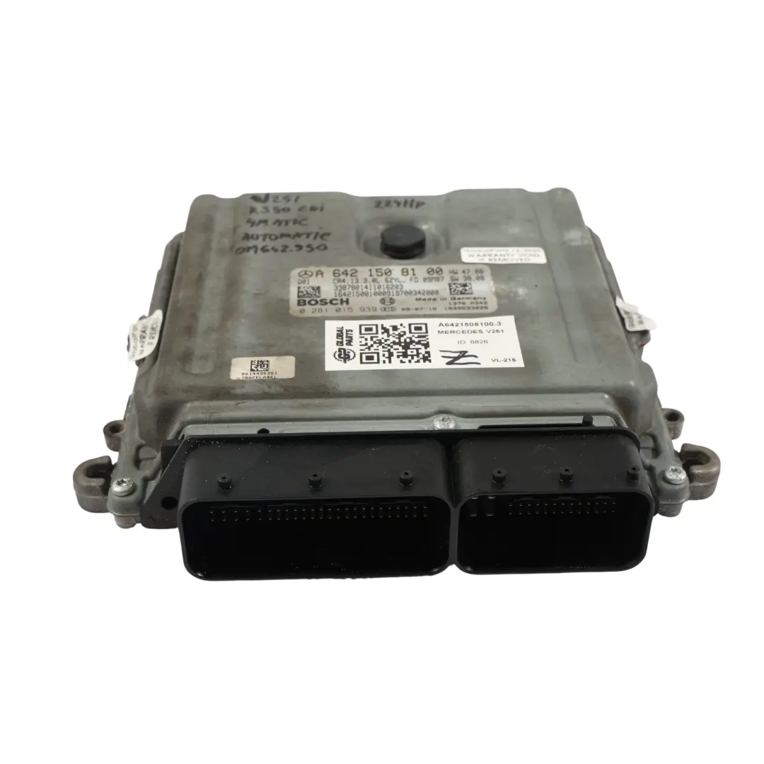 642.950 4-Matic 224HP Controllo Motore ECU Automatico per Mercedes V251 con numero di parte A6421508100 Mercedes V251 642.950 4-Matic 224HP Controllo Motore ECU Automatico - SKU A6421508100-3 - Numero di parte A6421508100