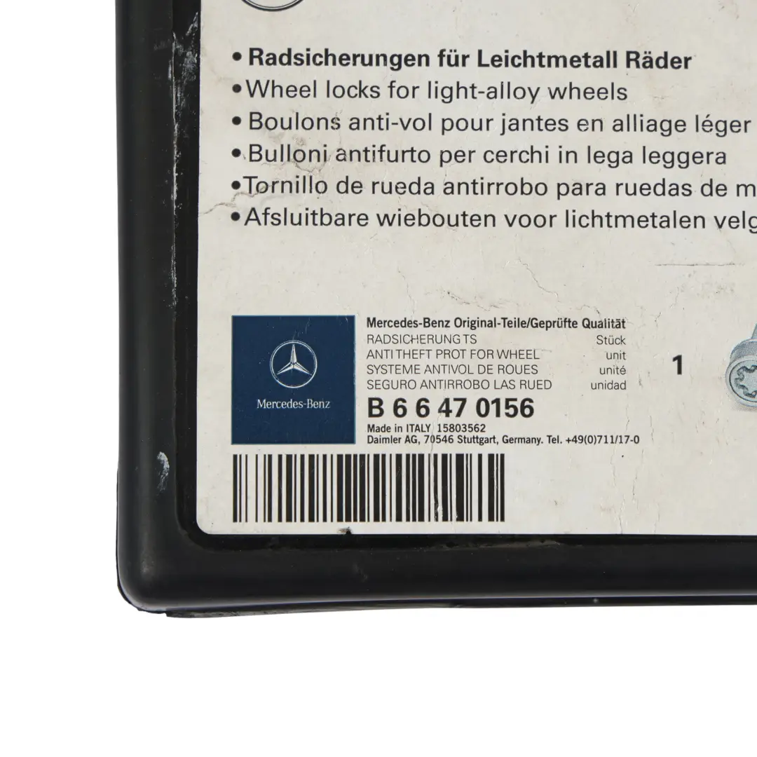 Mercedes W164 W166 Sicurezza Ruote Bulloni Bloccaggio Dado Set - SKU B66470156 - Numero di parte B66470156