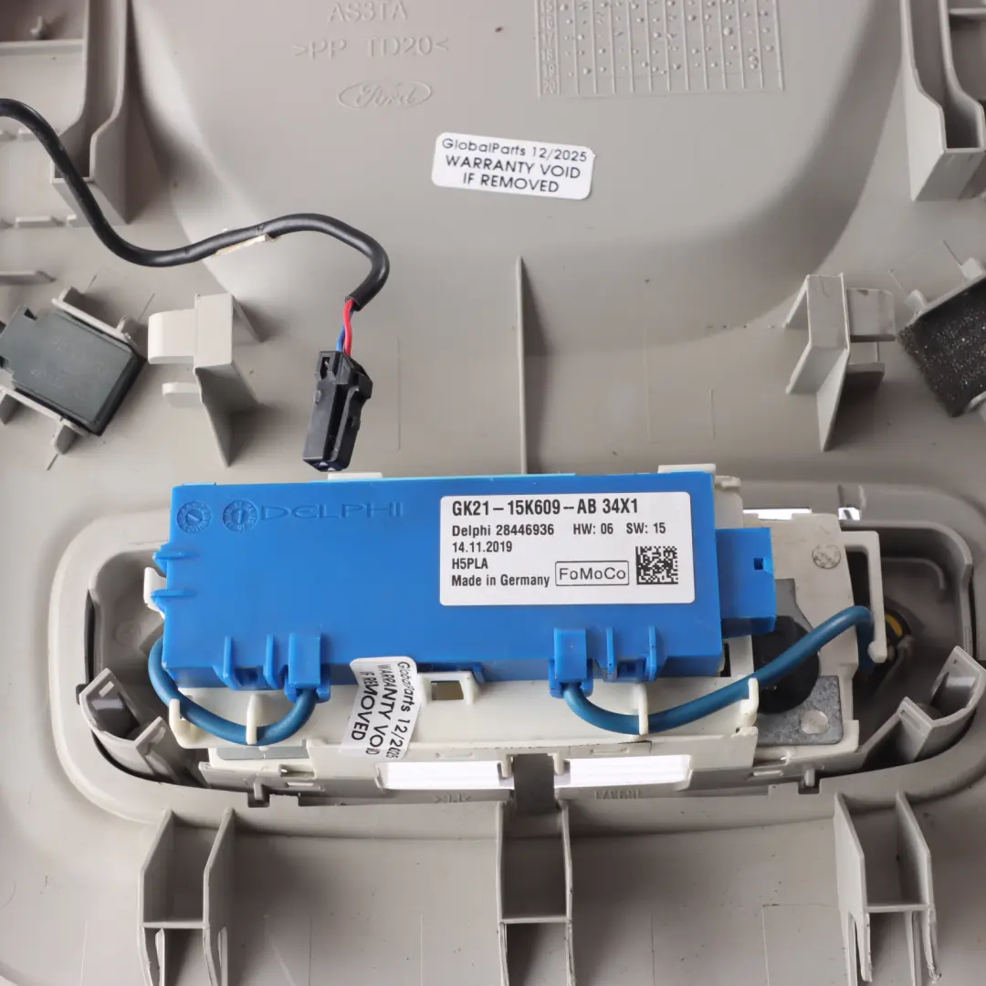 Ford Transit Custom Interior Cabina Techo Luz Interruptor Gris - SKU BK21-V045B54-ADW - Número de pieza BK21-V045B54-ADW