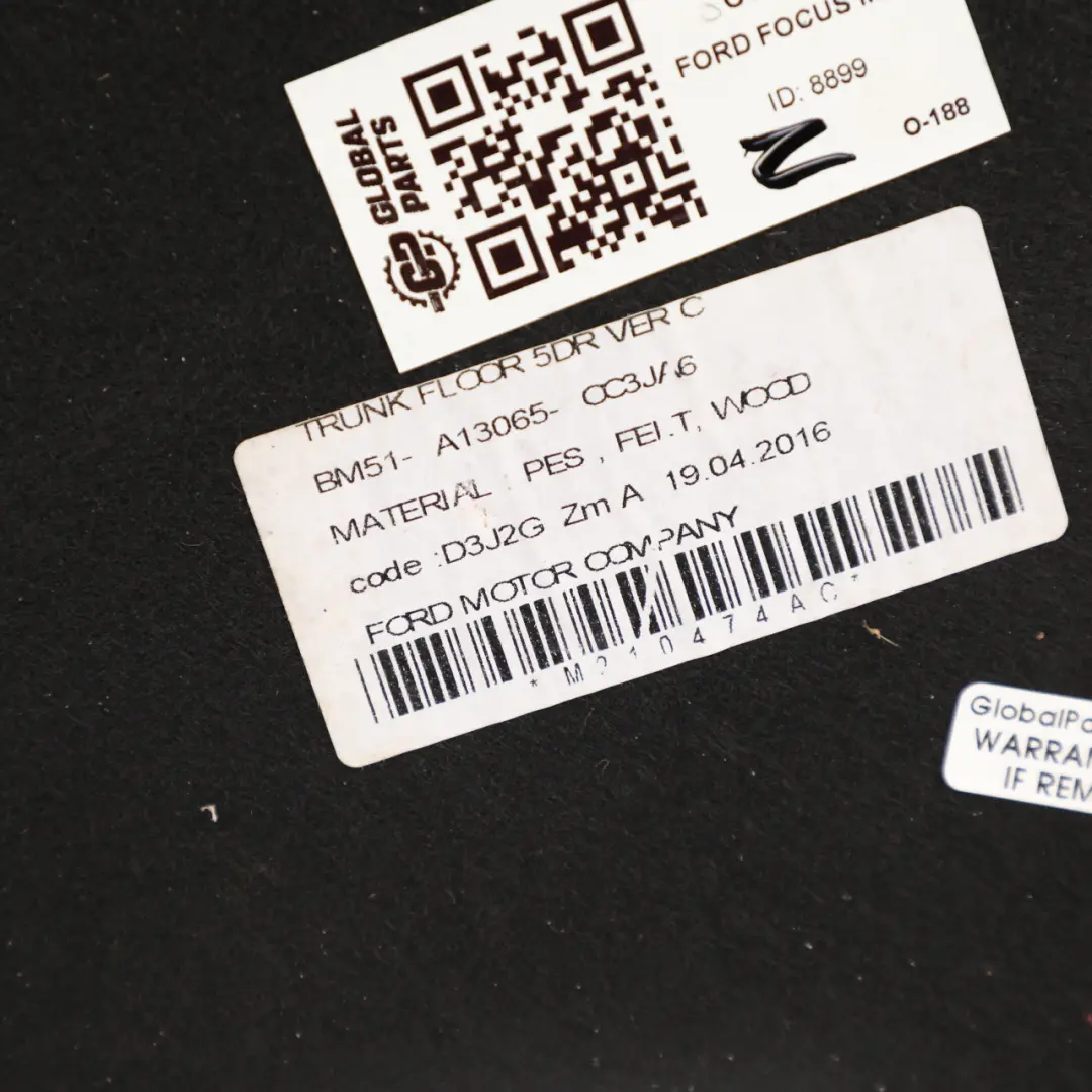 Ford Focus Mk3 Alfombrilla Para Maletero BM51-A13065-CC - SKU BM51-A13065-CC3JA6 - Número de pieza BM51-A13065-CC3JA6