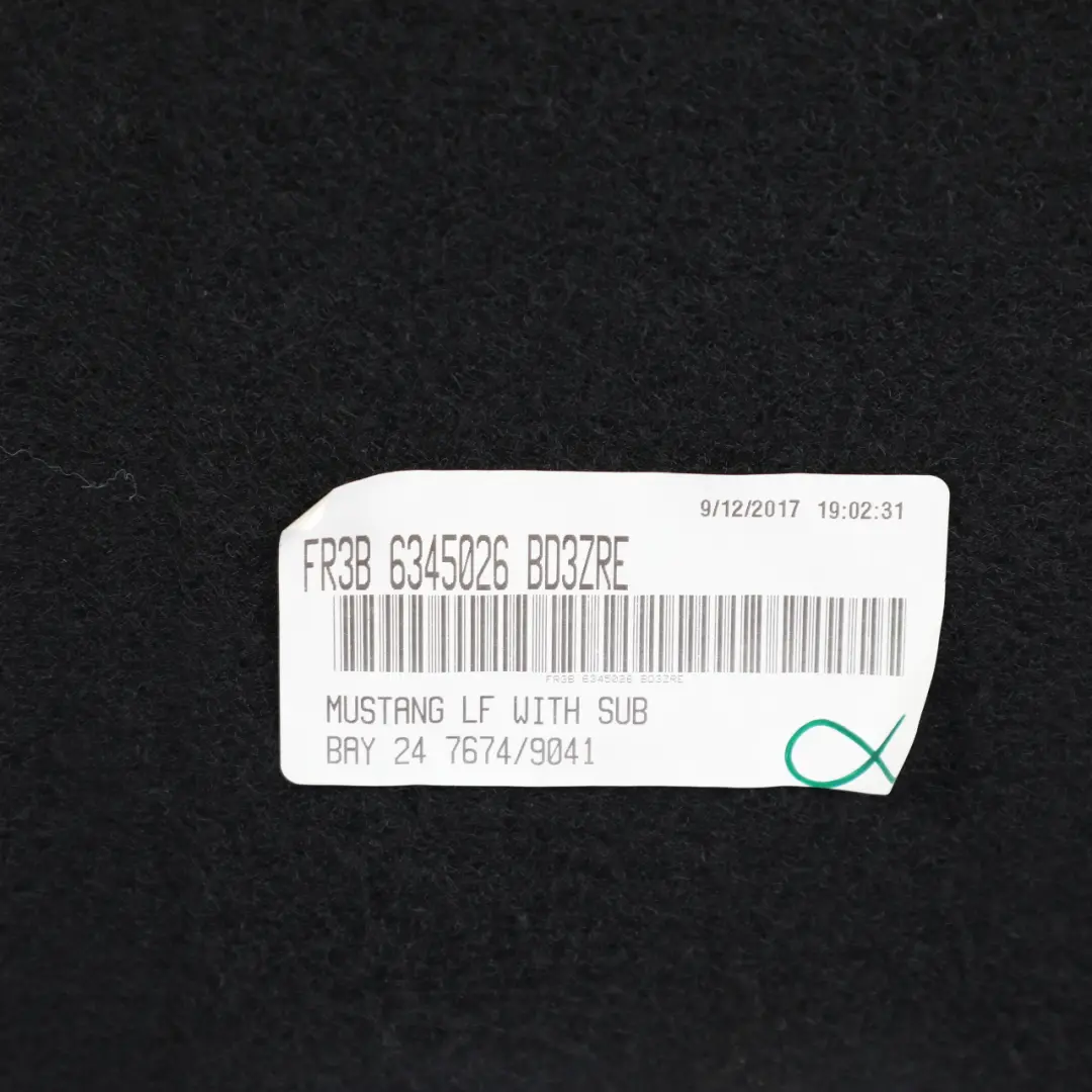 Mk6 Boot Trunk Carpet Floor Mat Panel Liner Cover to Ford Mustang with Part number FR3B-6345026-BD Ford Mustang Mk6 Boot Trunk Carpet Floor Mat Panel Liner Cover - SKU FR3B-6345026-BD - Part number FR3B-6345026-BD