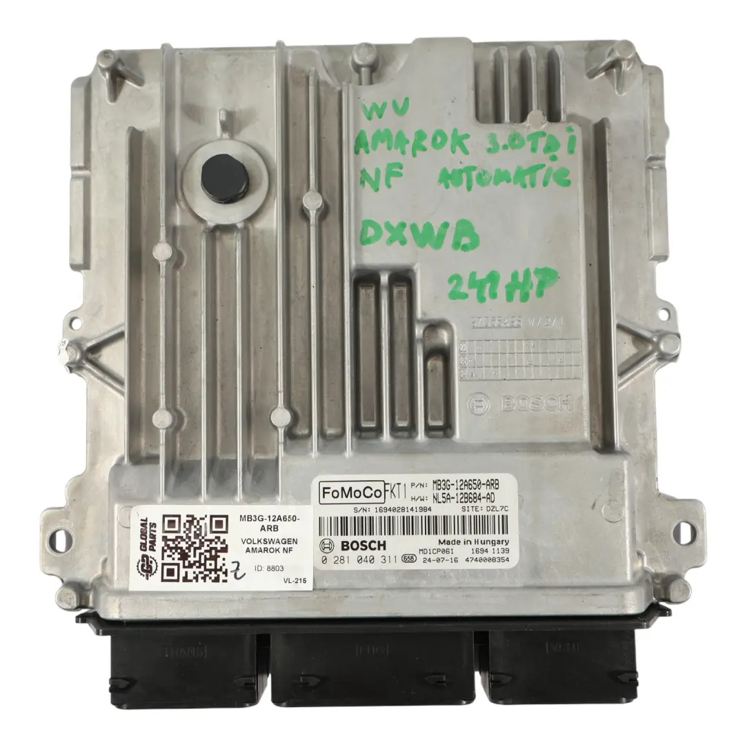Mk2 3.0 TDI DXWB 241CH Calculateur Moteur Automatique pour VW Amarok à propos du numéro de pièce MB3G-12A650-ARB VW Amarok Mk2 3.0 TDI DXWB 241CH Calculateur Moteur Automatique - SKU MB3G-12A650-ARB - Numéro de pièce MB3G-12A650-ARB