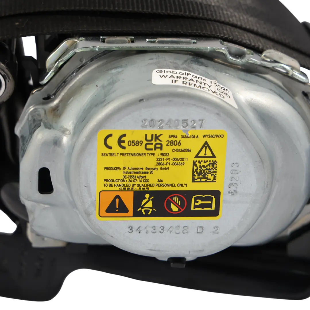 Volkswagen Amarok Mk2 Ford Ranger Mk4 Rücksitzgurt Links - SKU MB3B-26611E61-BE - Teilenummer MB3B-26611E61-BE