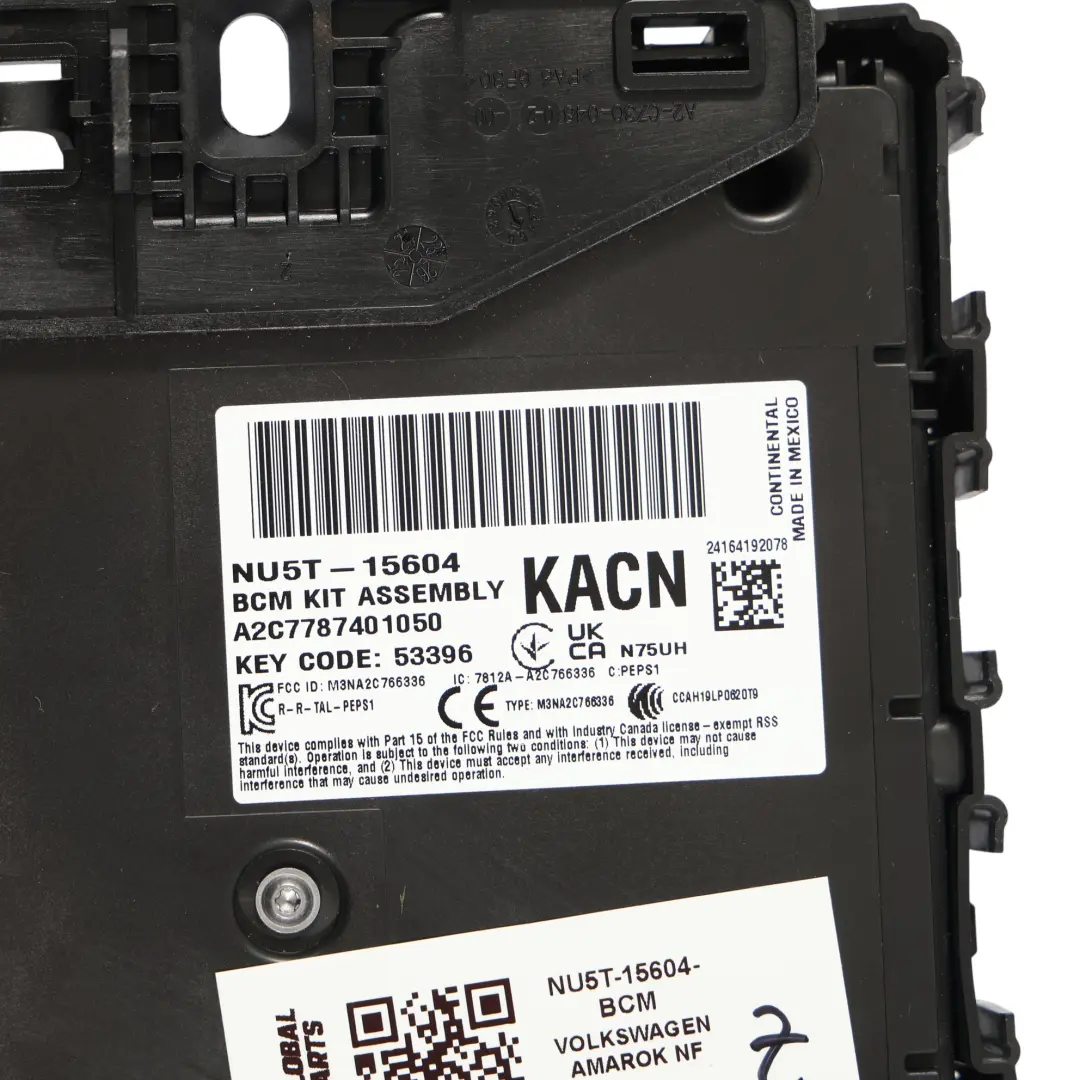 Mk2 BCM Body Control Module Unidad Control para VW Volkswagen Amarok con número de pieza NU5T-15604 VW Volkswagen Amarok Mk2 BCM Body Control Module Unidad Control - SKU NU5T-15604-KACN - Número de pieza NU5T-15604