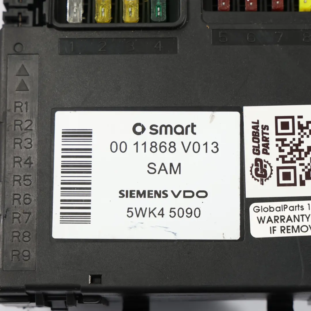 C450 Módulo De Control SAM Caja De Fusibles para Smart Fortwo con número de pieza Q0011868V013000000 Smart Fortwo C450 Módulo De Control SAM Caja De Fusibles - SKU Q0011868V013000000 - Número de pieza Q0011868V013000000