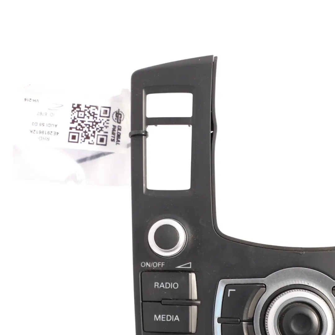 Audi A8 D3 Multimedia MMI Controller Knob Switch Centre Control Panel - SKU RHD-4E2919612K - Part number 4E2919612K