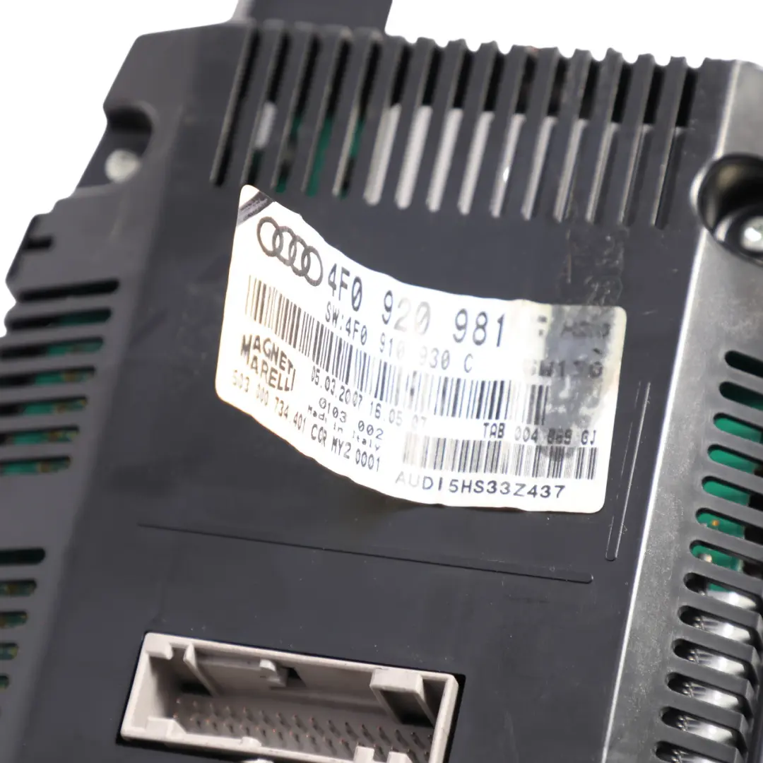 Instrument Cluster Speedo Clocks Automatic Gearbox to Audi A6 C6 Diesel with Part number 4F0920981F Audi A6 C6 Diesel Instrument Cluster Speedo Clocks Automatic Gearbox - SKU RHD-4F0920981F - Part number 4F0920981F