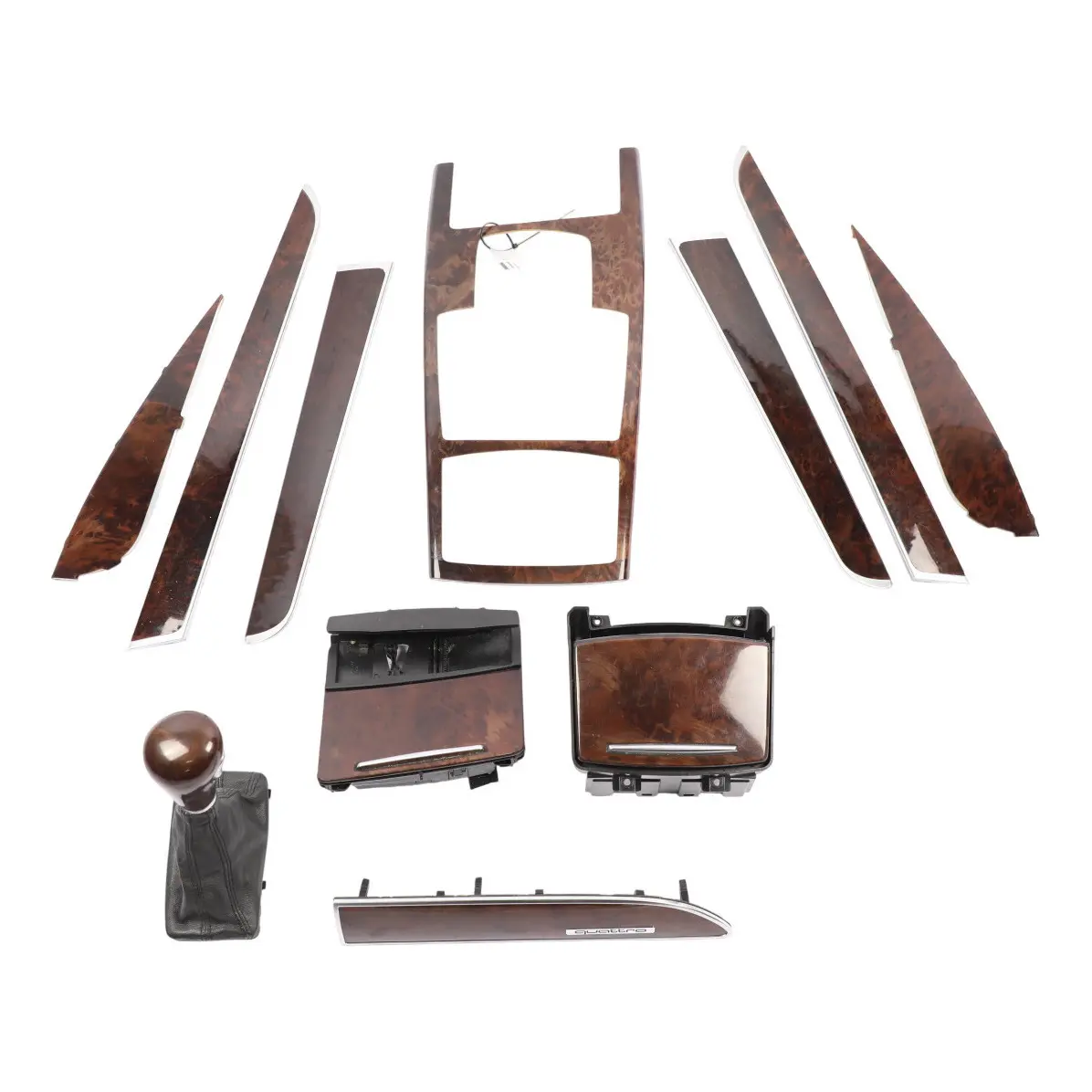 Audi A6 C6 Dashboard Centre Console Decor Door Strip Cover Set Wood Vavona