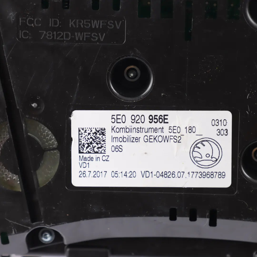 Instrument Cluster Speedometer Automatic to Skoda Octavia 5E Petrol with Part number 5E0920956E Skoda Octavia 5E Petrol Instrument Cluster Speedometer Automatic - SKU RHD-5E0920956E - Part number 5E0920956E