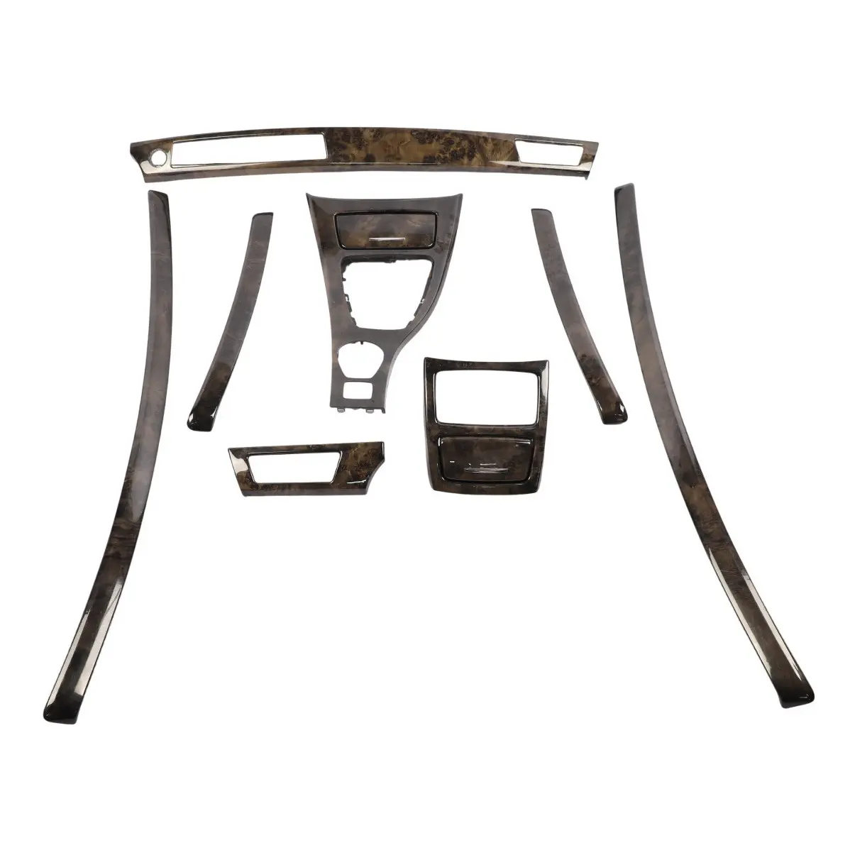 BMW 3 Series 2 E92 Interior Trim Set Cover Dash Poplar Woodgrain Grey