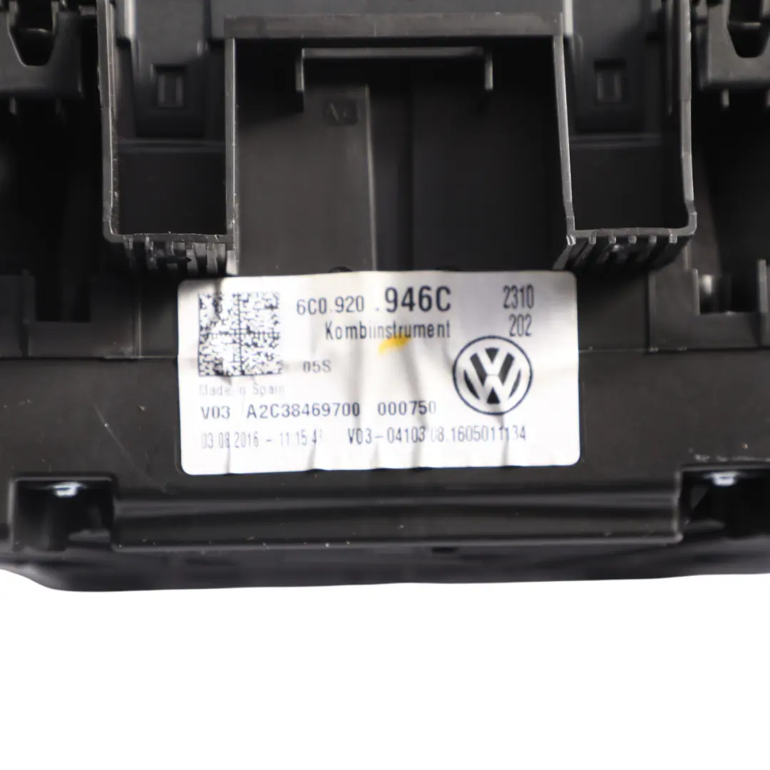 VW Polo Mk5 Petrol Instrument Cluster Clock Speedometer Manual - SKU RHD-6C0920946C - Part number 6C0920946C