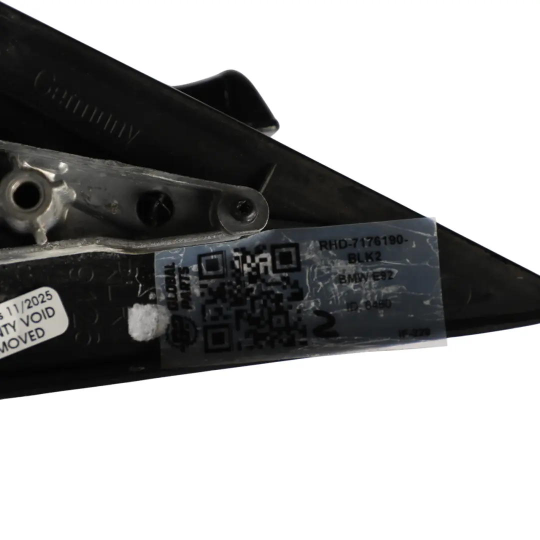 BMW E92 E93 Wing Mirror M Sport Heated With Memory Right O/S Black - SKU RHD-7176190-BLK2 - Part number 7176190